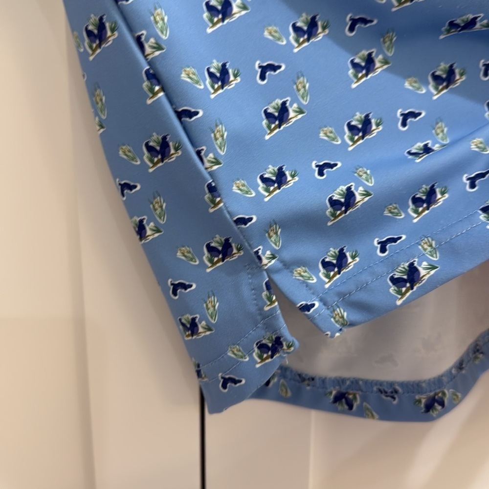 Blue Quail Performance Short Sleeve Blue Polo Shirt with Quail Print 2T - Picture 3 of 11